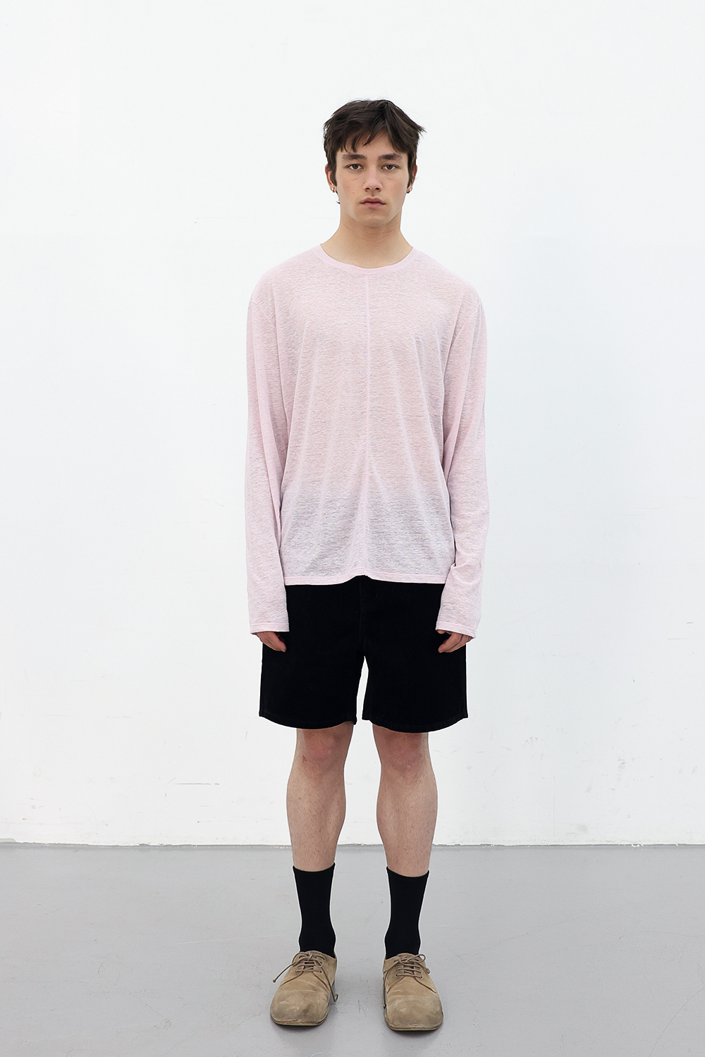 [ANYTIME LOREAK] CAMELLIA LAYERED TEE - WHITE/PINK