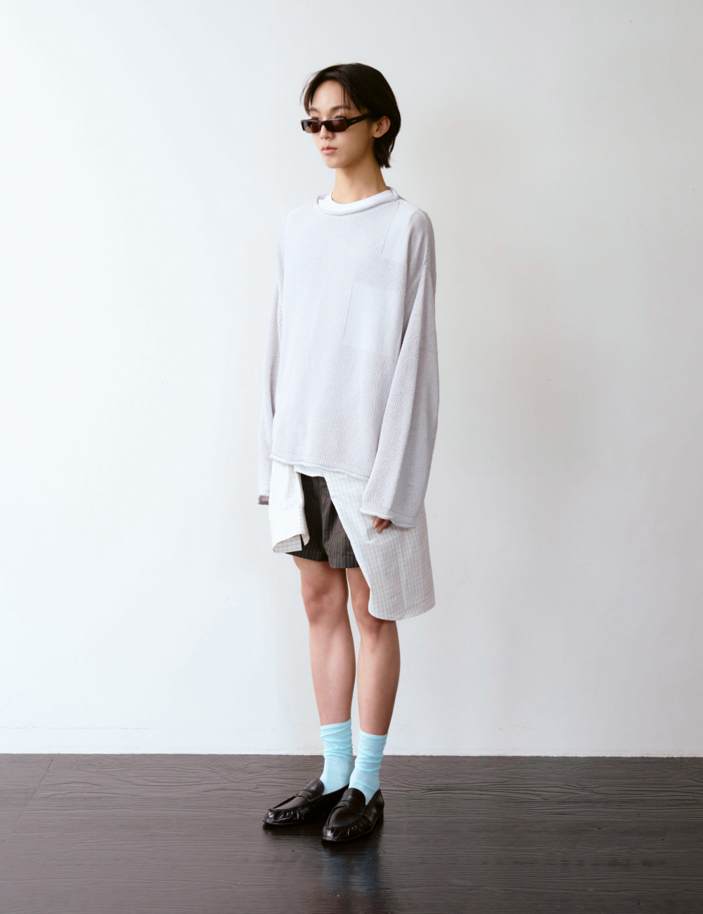 [GEN:RE] Canopy Mesh Knit Light Gray