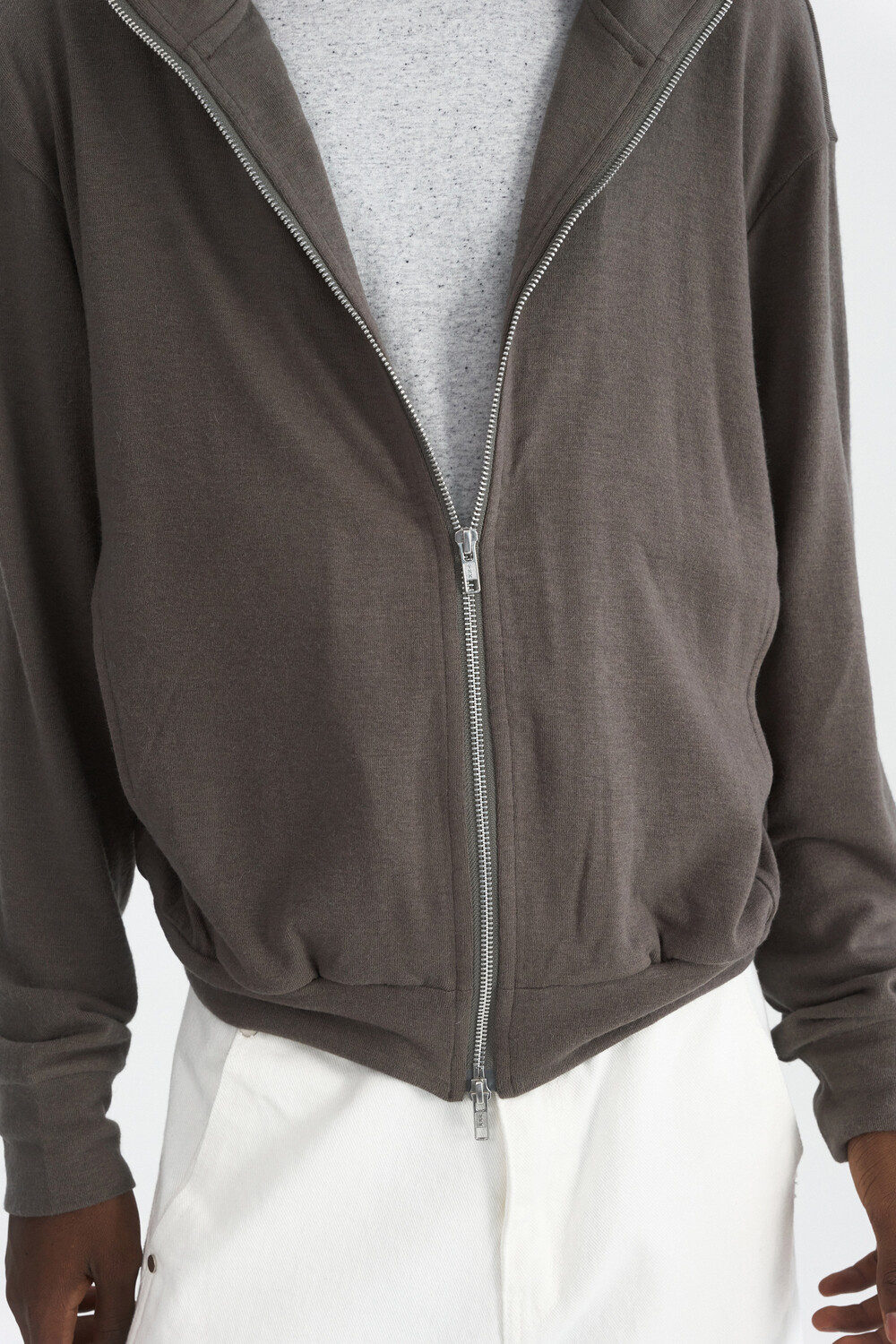 [WINDER] WOOL JERSEY TRACK JACKET - TAUPE