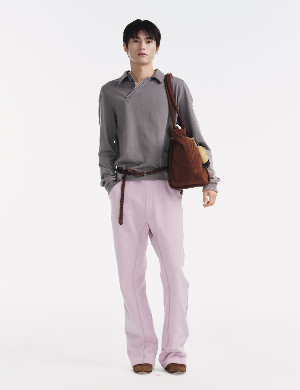 [GEN:RE] Pivot Tape Polo Shirt Navy Grey
