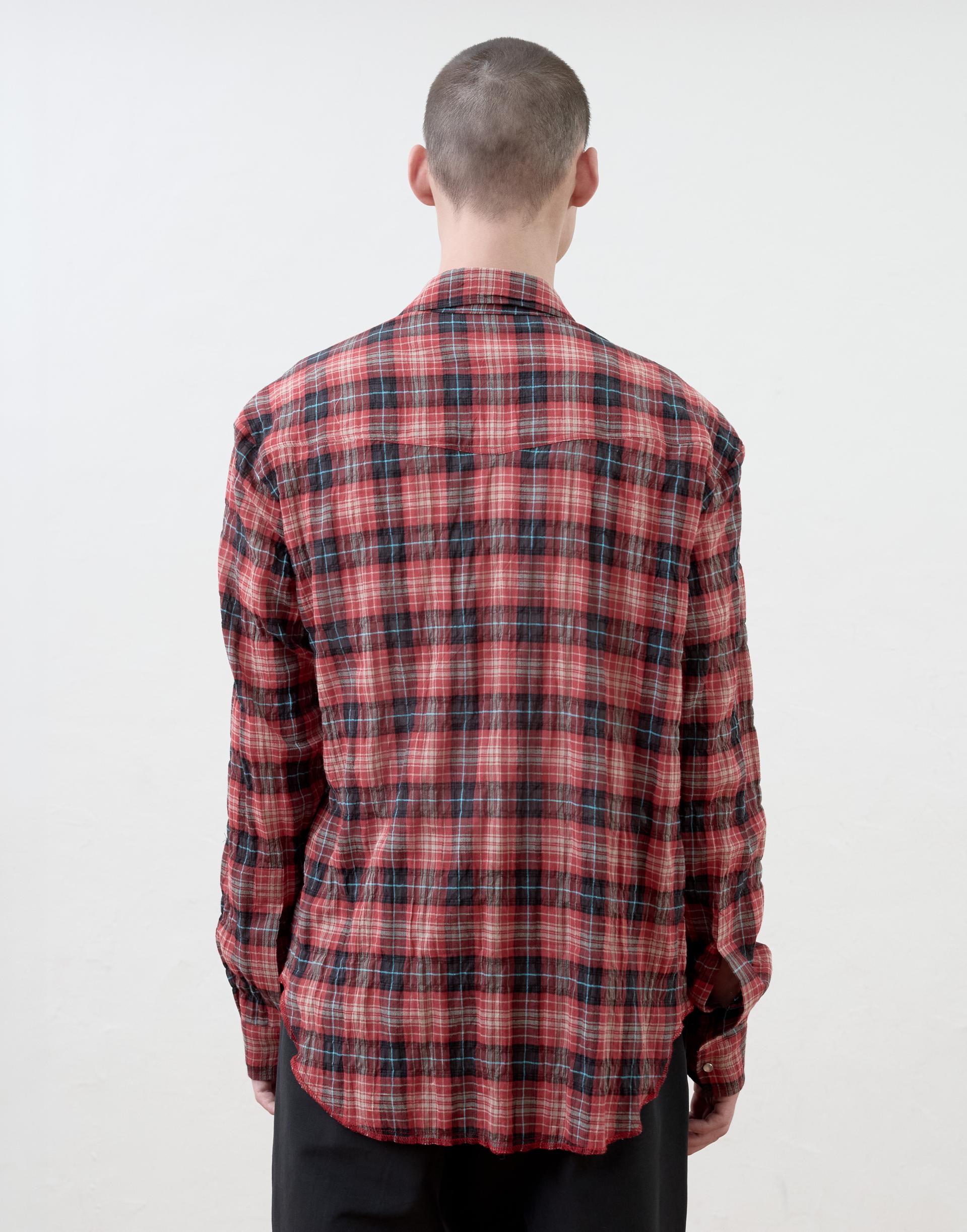 [MOOMYUNG] ‘Keanu’ CHECKED WESTERN SHIRT (RED CHECK)