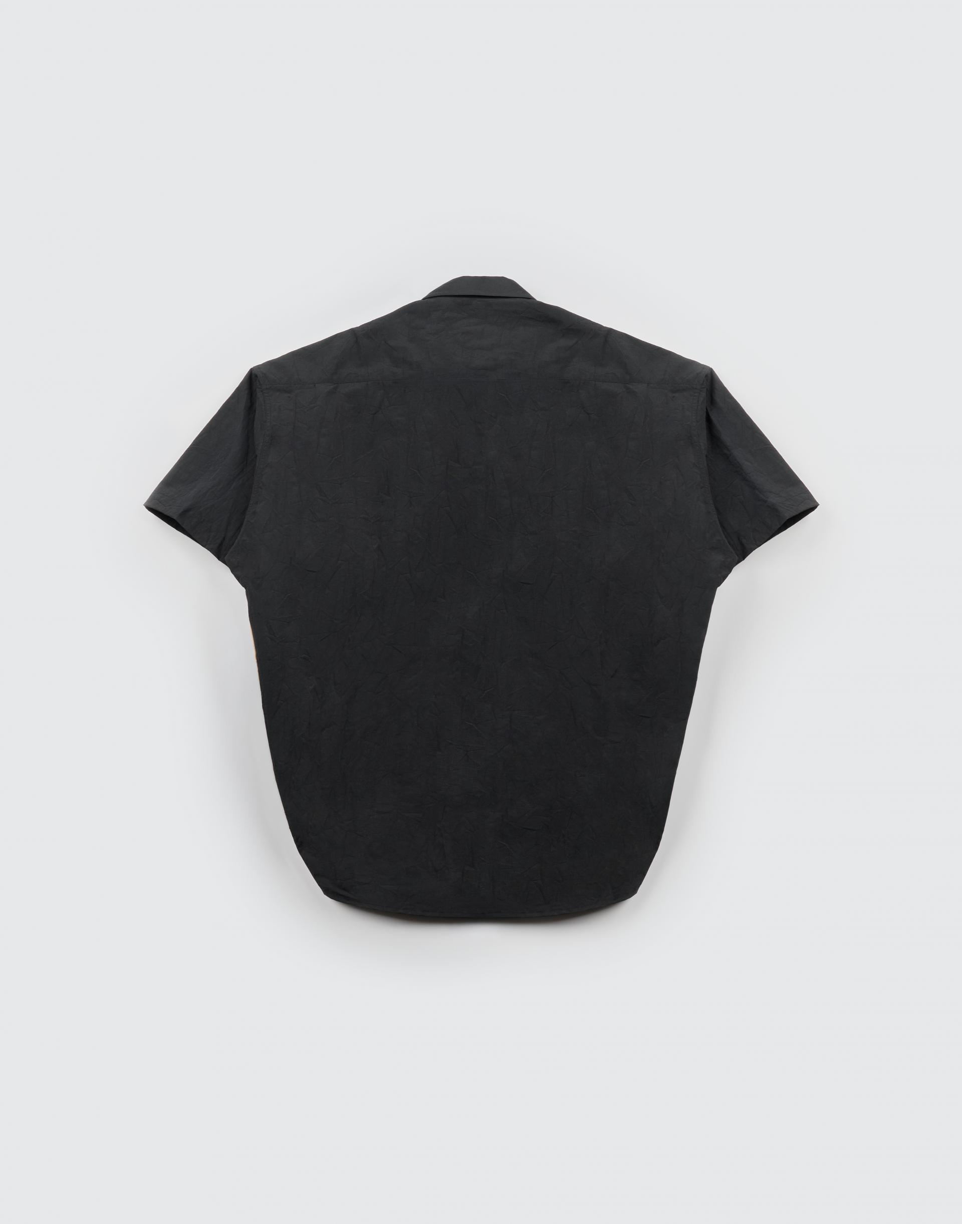 [MOOMYUNG] WRAP SHORTSLEEVE SHIRT (CREASE BLACK)
