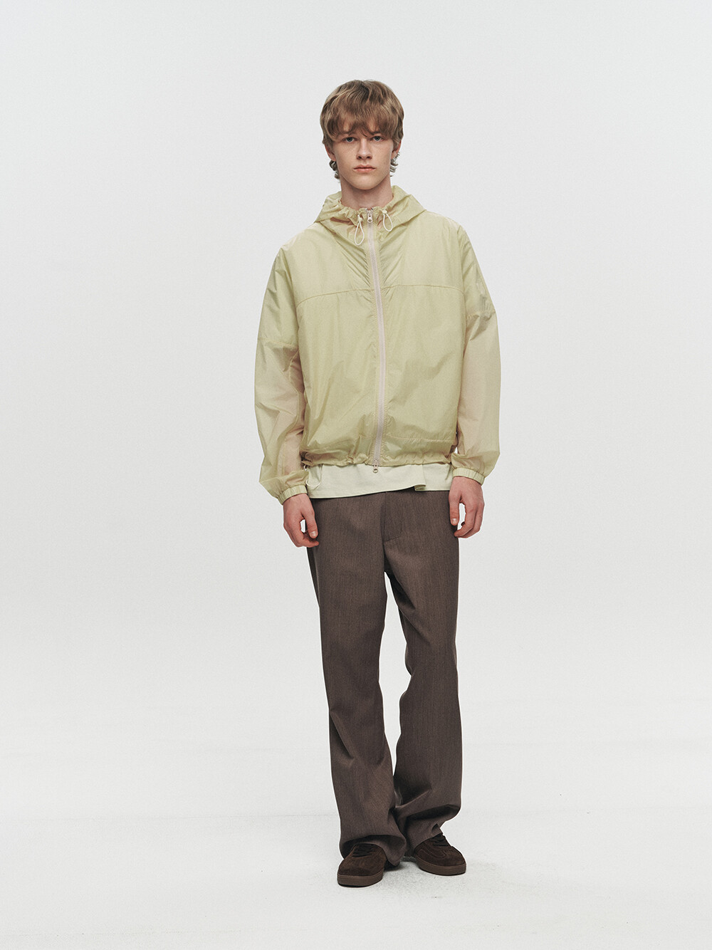 [HEUTE] KADE SHEER HOODED JACKET (YELLOW)