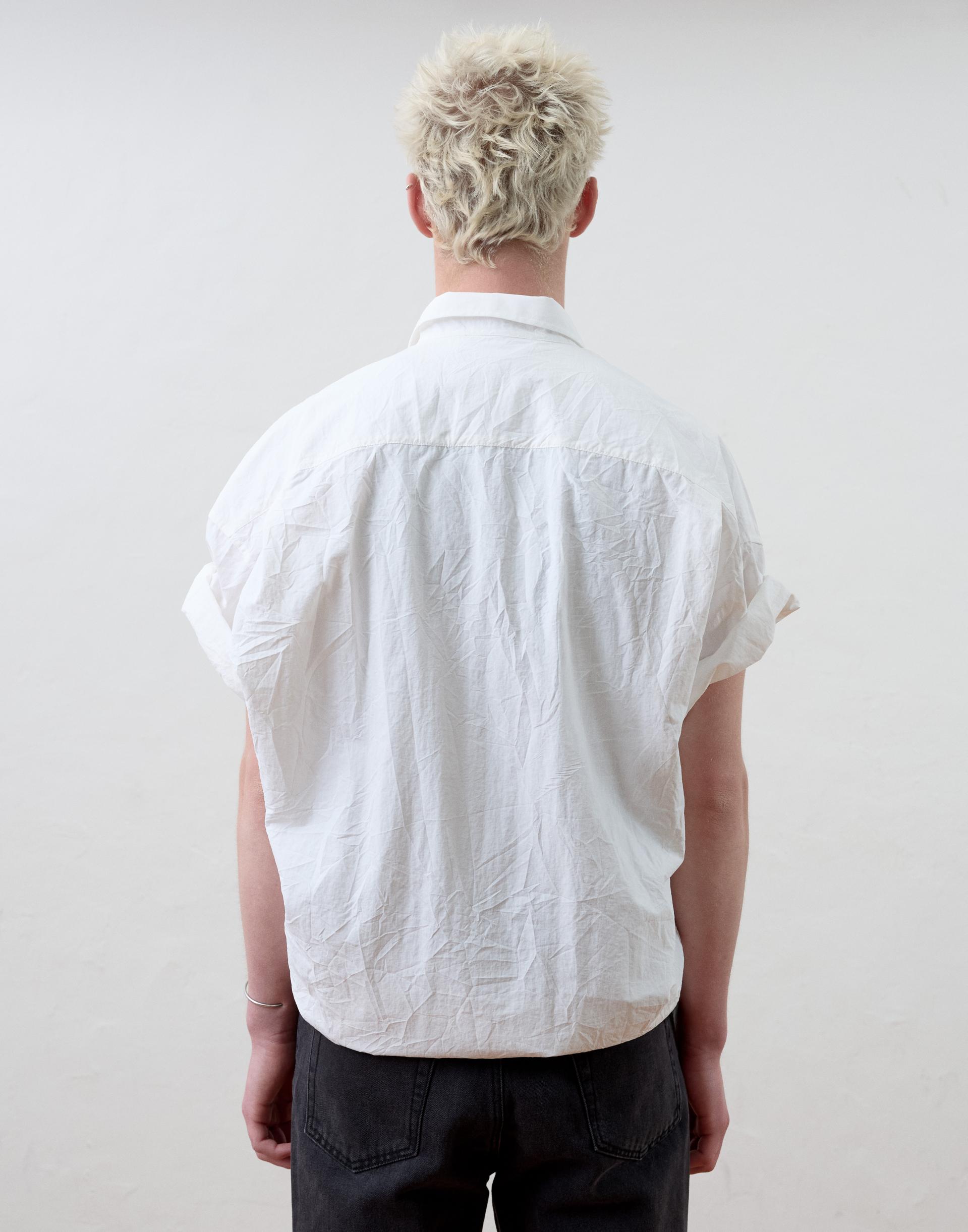 [MOOMYUNG] WRAP SHORTSLEEVE SHIRT (CREASE WHITE)