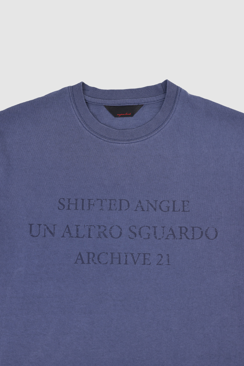 [ANYTIME LOREAK] SEDUM WASHED HALF T-SHIRT - VINTAGE BLUE