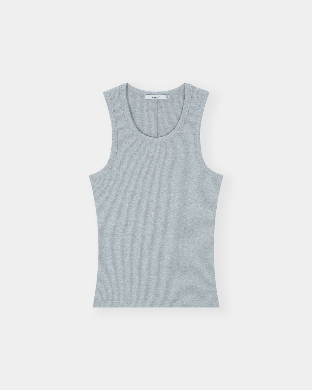 [kineto] Sleek Ribbed Sleeveless Top_Melange Grey