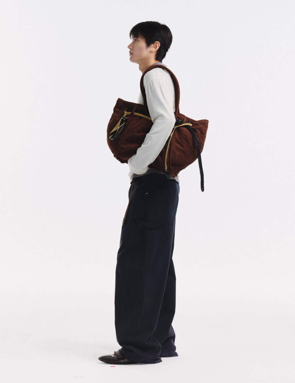 [GEN:RE] Archive Trouser Leather Bag Brown