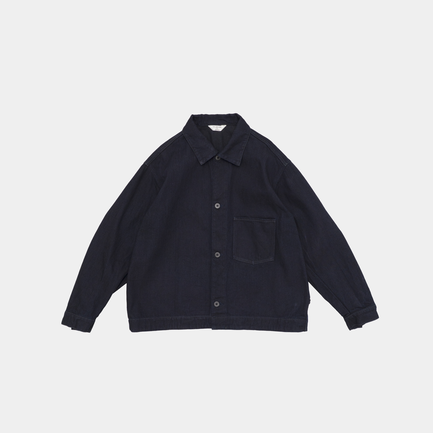 [STILL BY HAND] DN02263OS - 12oz denim jacket BLACK