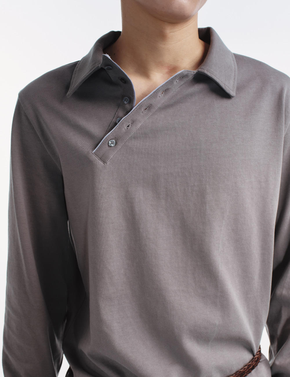 [GEN:RE] Pivot Tape Polo Shirt Navy Grey