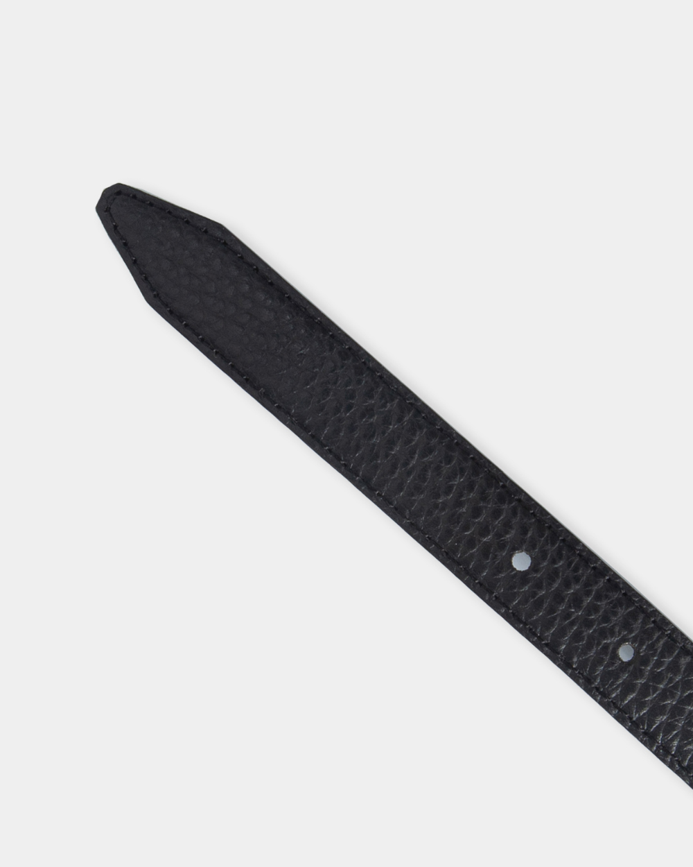 [kineto] Oblong Leather Buckle Belt_Silver
