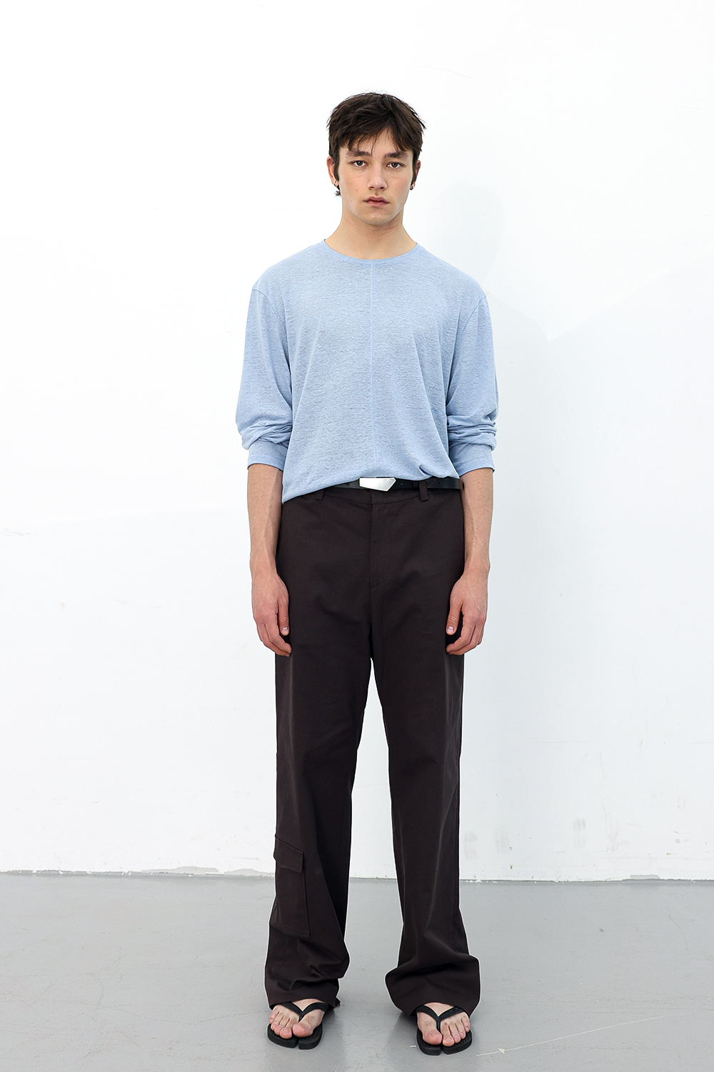 [ANYTIME LOREAK] POPPY WIDE COTTON PANTS - BROWN