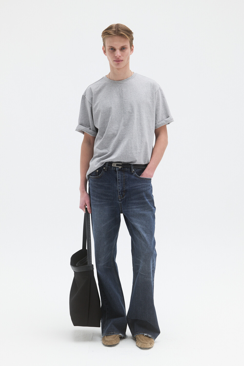 [WINDER] CF COTTON T-SHIRTS - MELANGE GREY