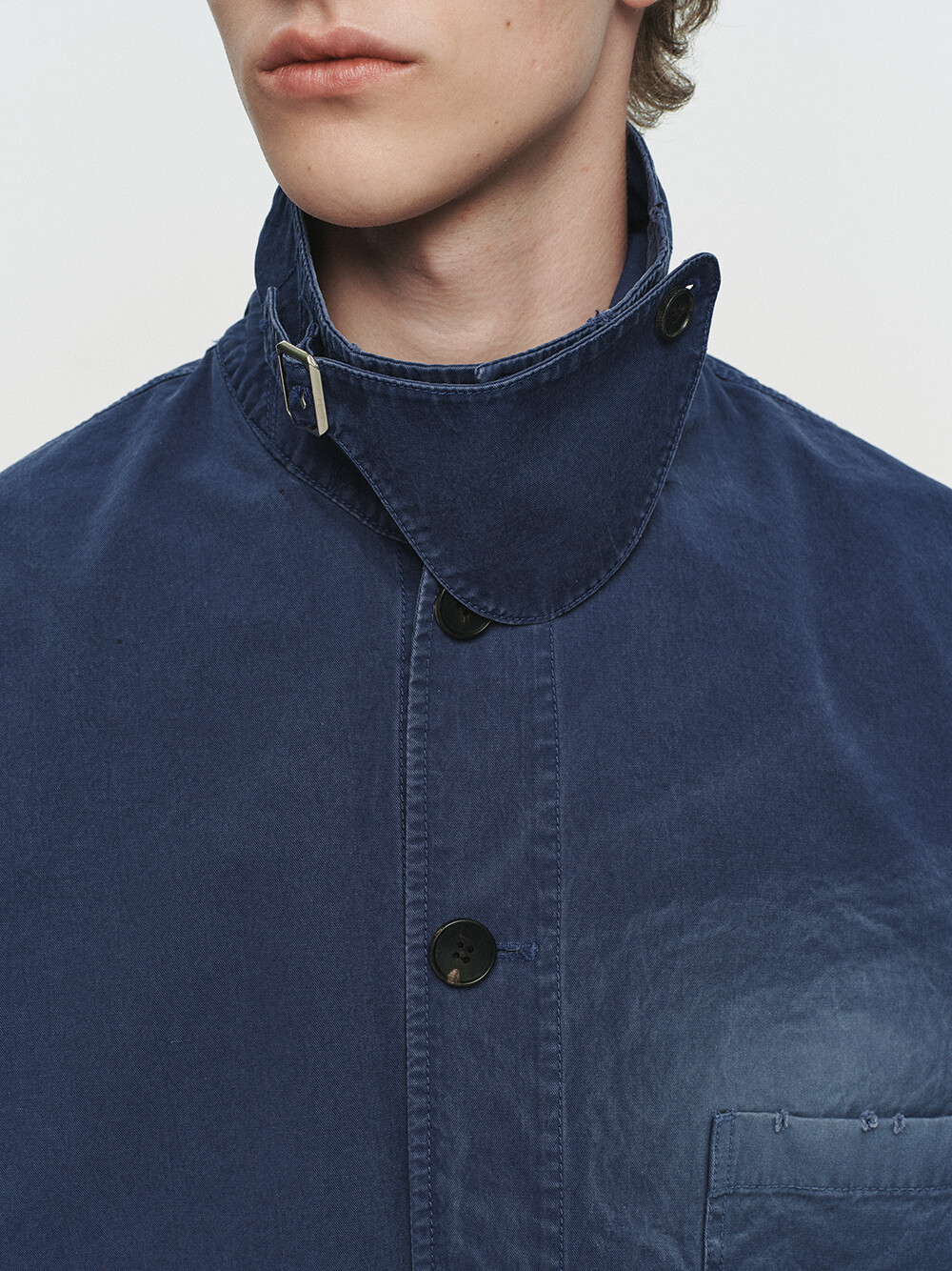 [HEUTE] CONTRAST COLLAR FIELD JACKET (NAVY)