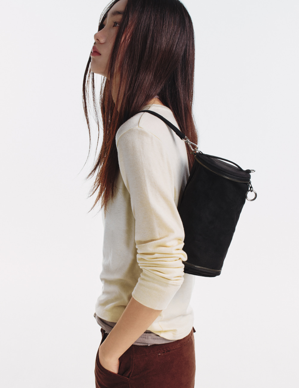[GEN:RE] Archive Trouser Round Bag Black