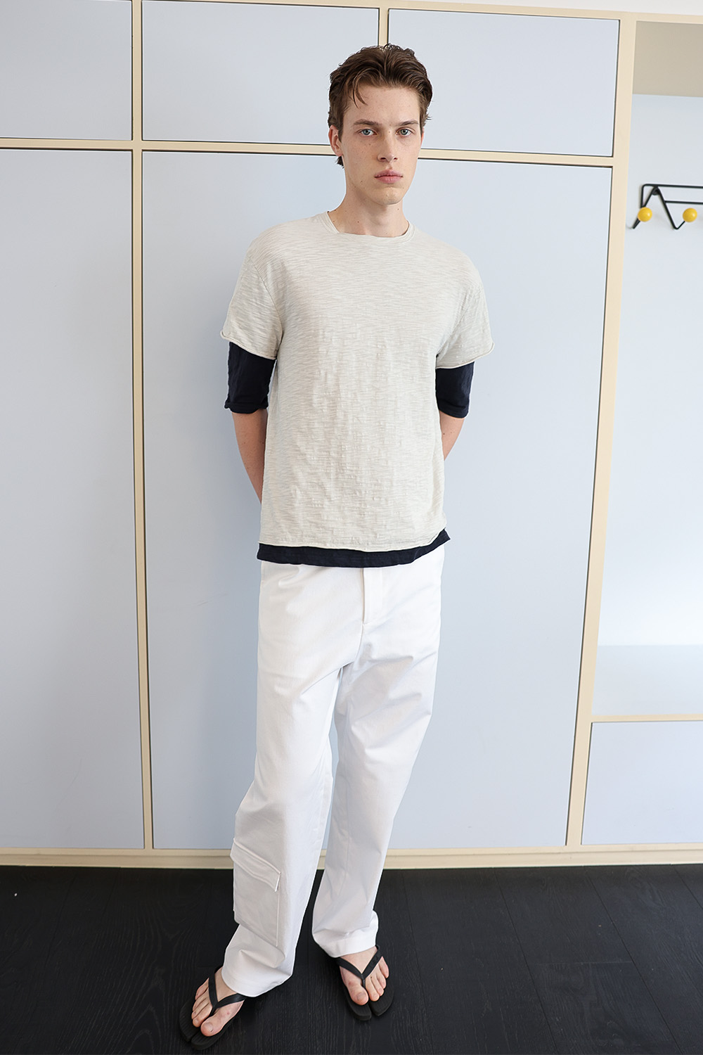 [ANYTIME LOREAK] FADE SLUB HALF T-SHIRT - OATMEAL