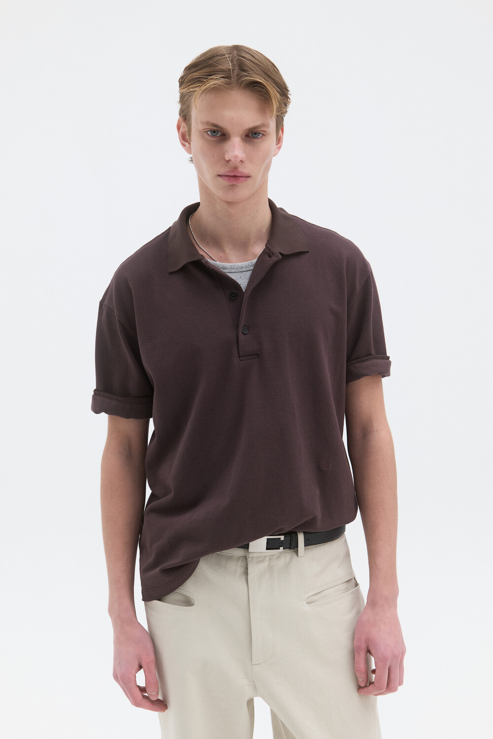 [WINDER] CLASSIC PIQUE TOP - VINTAGE BROWN