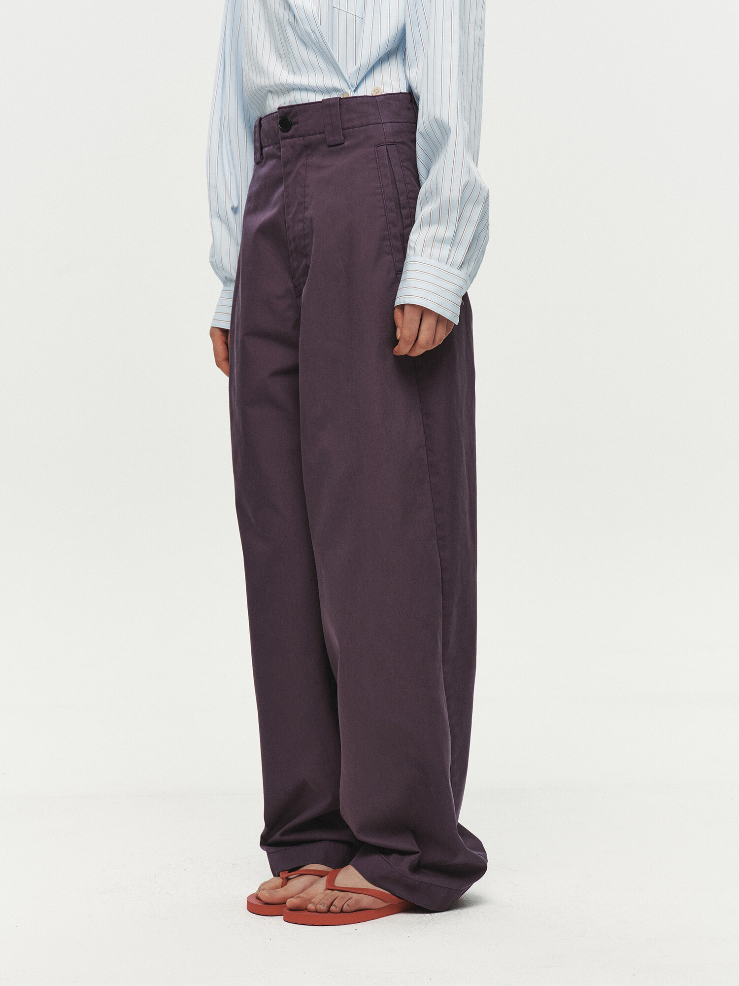 [HEUTE] CURVE LINE WIDE PANTS (PURPLE)
