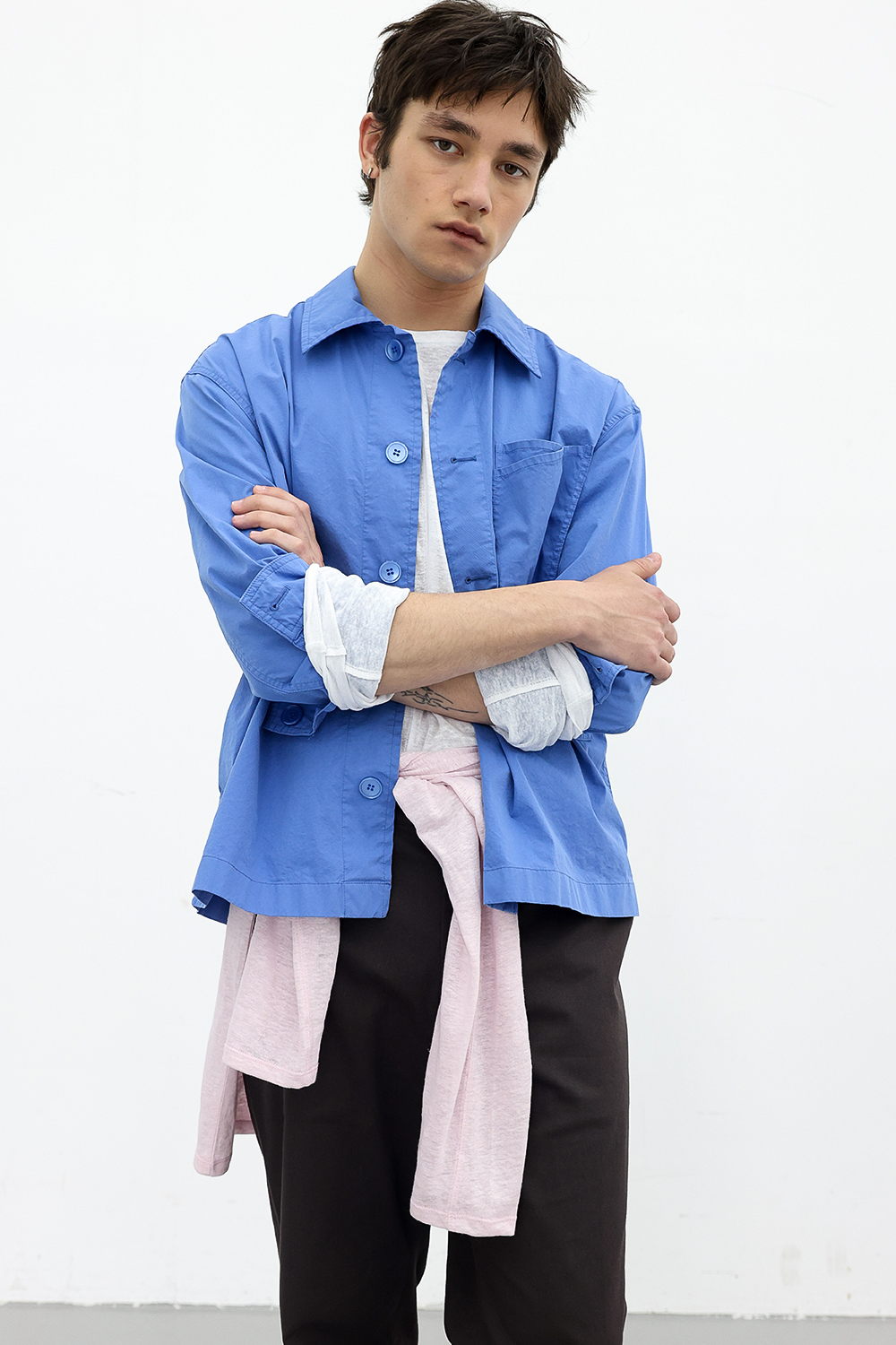 [ANYTIME LOREAK] AIRY WASHED SHIRT - BLUE