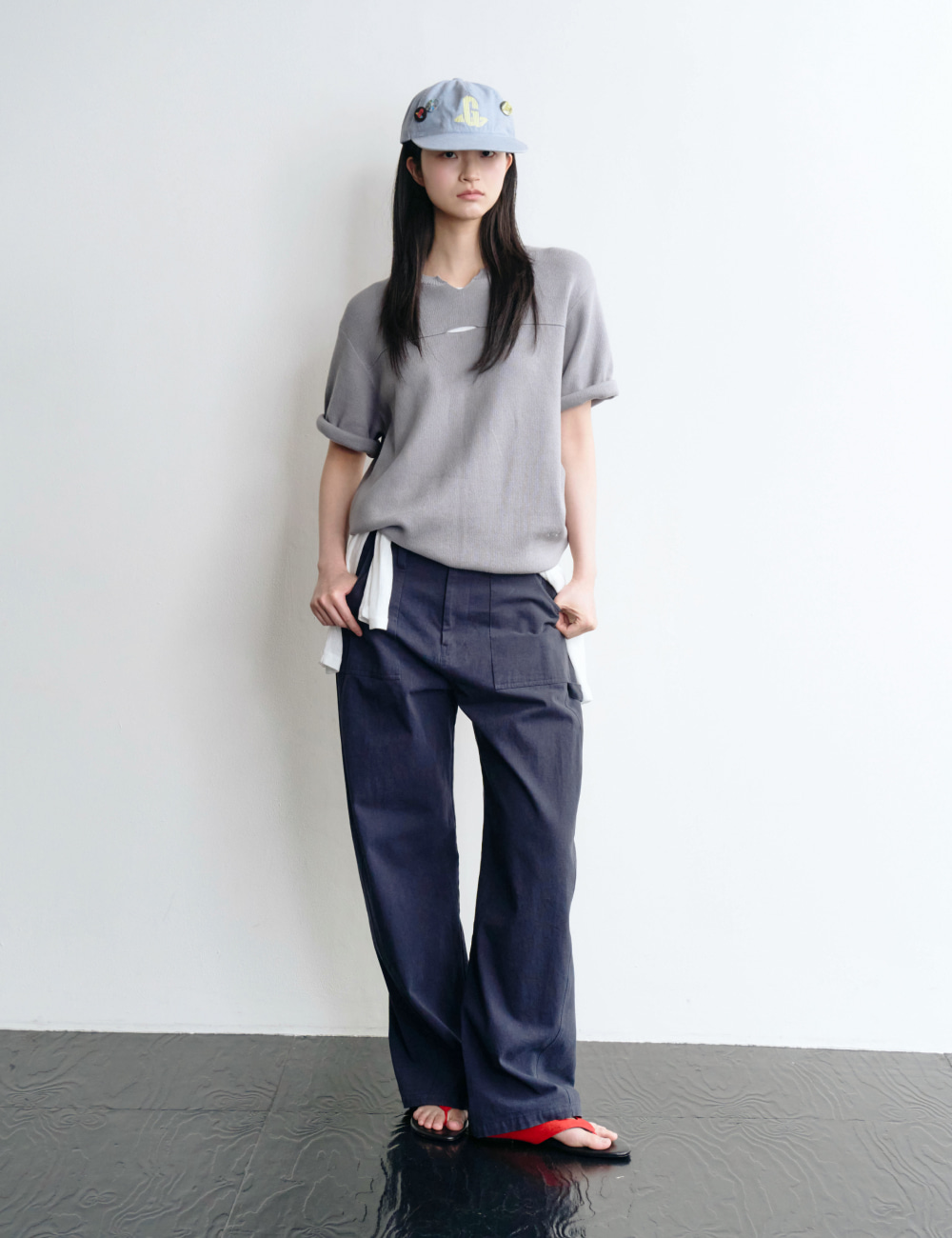 [GEN:RE] Play Homage Washed Ball Cap Sky Blue