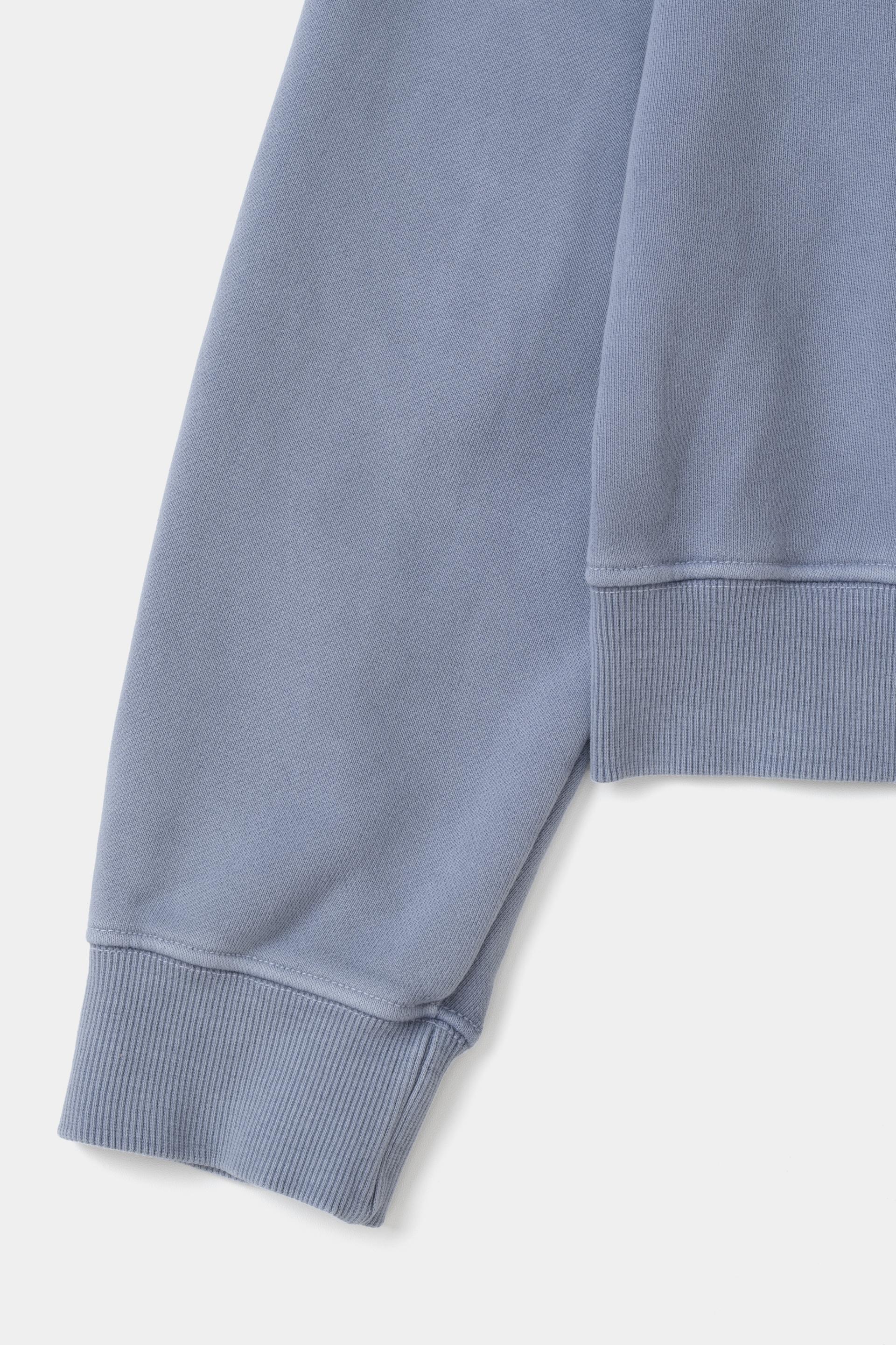 [KANGJUNGSEOK] LEATHER PATCH SWEAT SHIRTS,Navy