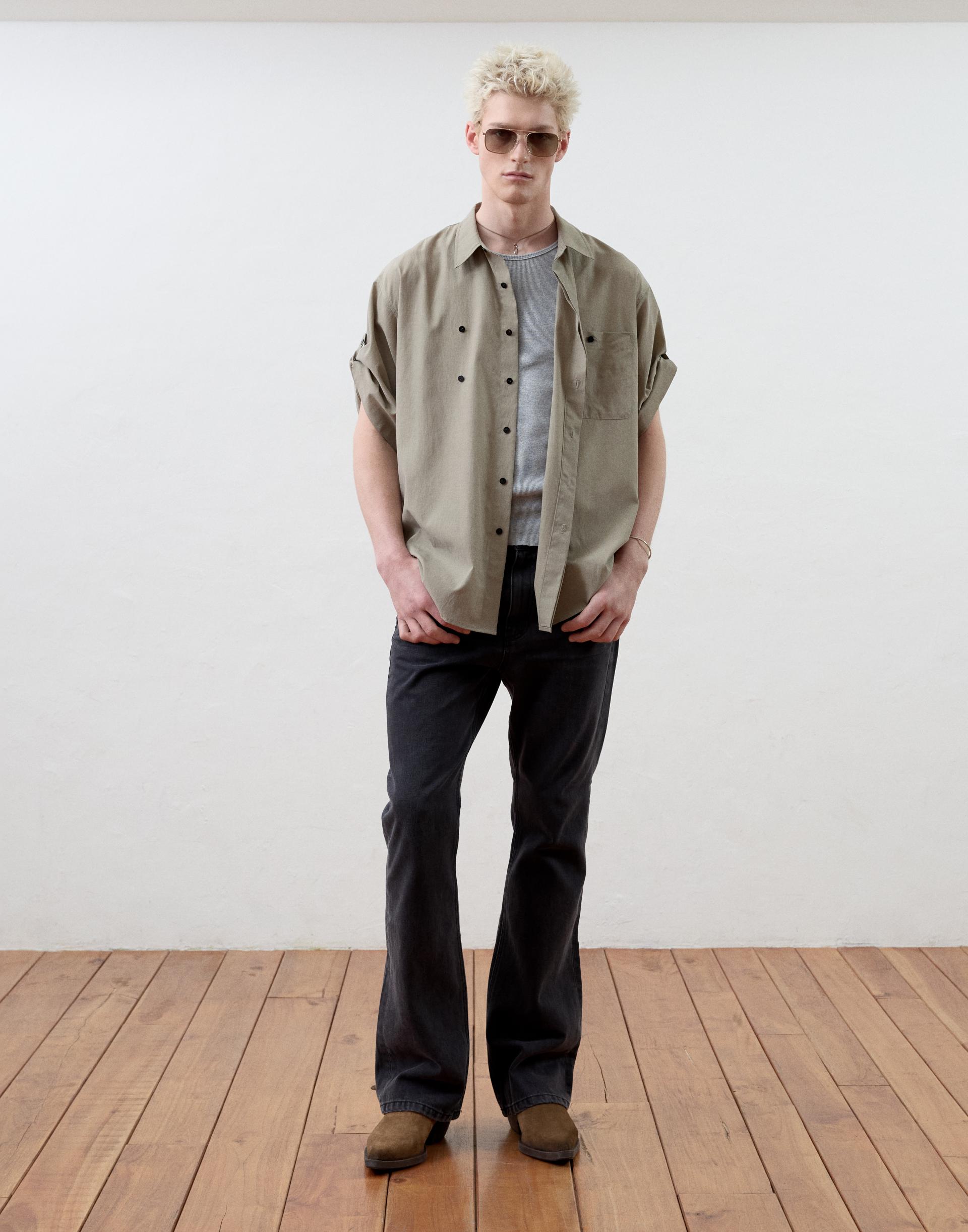 [MOOMYUNG] CITY COWBOY SHIRTS (BEIGE)