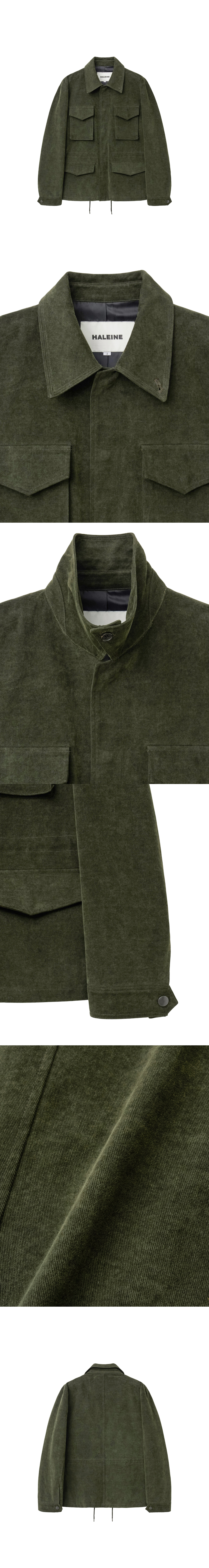 [HALEINE] VINTAGE COTTON FIELD JACKET OLIVE (XJ320)