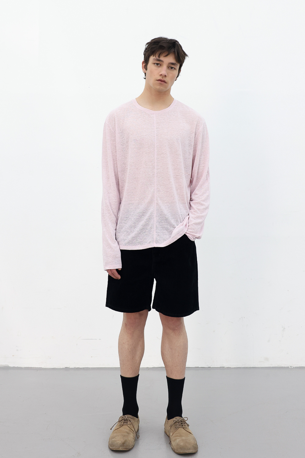 [ANYTIME LOREAK] CAMELLIA LAYERED TEE - WHITE/PINK