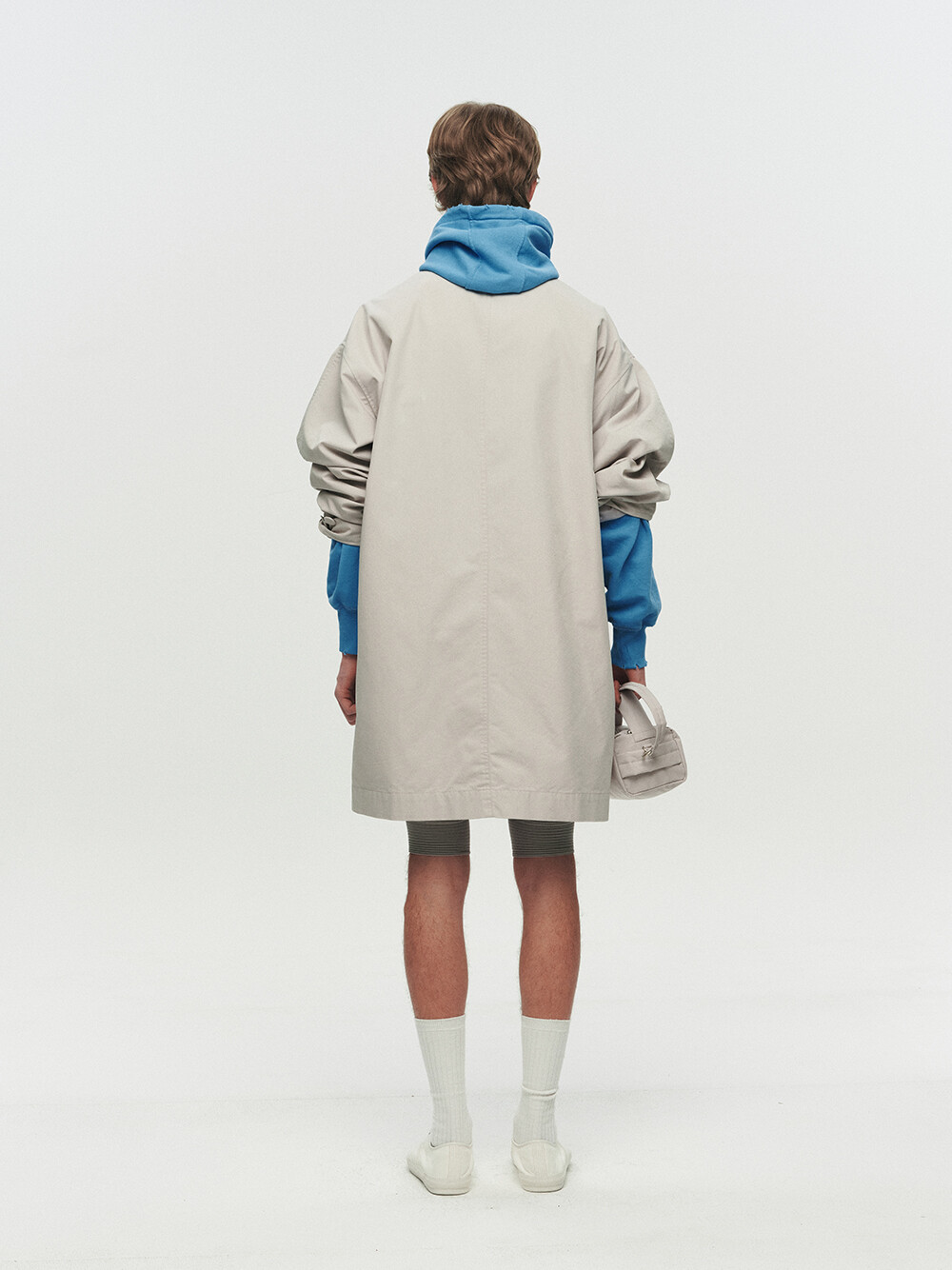 [HEUTE] ORNAMENT BUTTON MAC COAT (GREY)