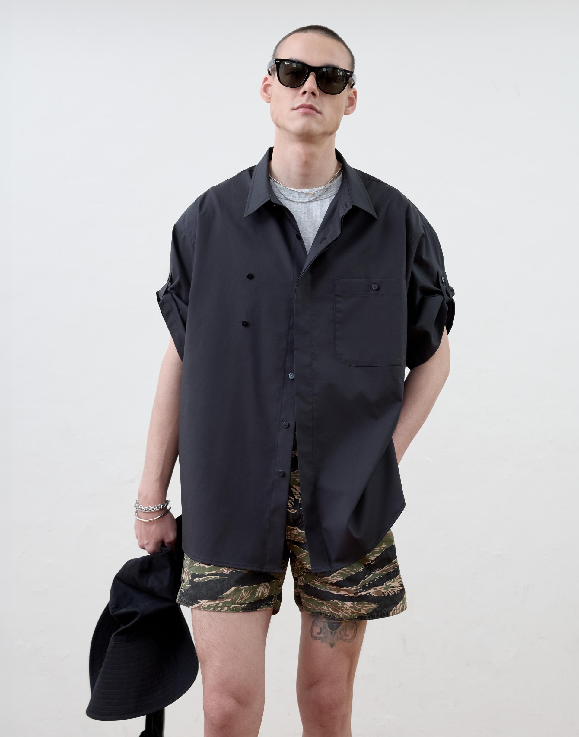[MOOMYUNG] CITY COWBOY SHIRTS (BLACK)