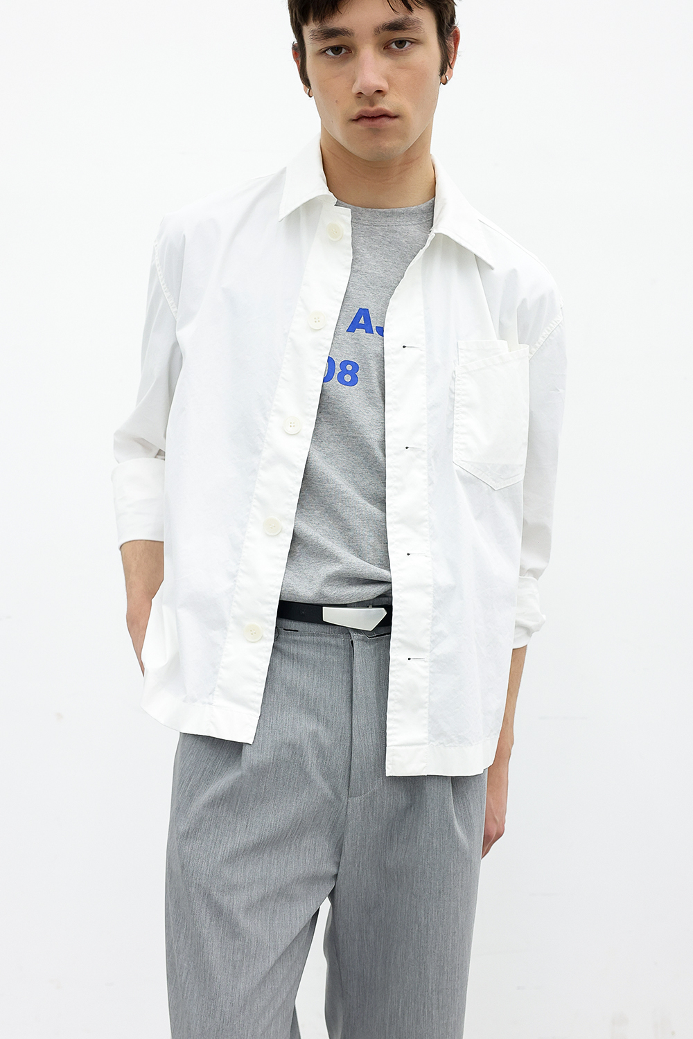 [ANYTIME LOREAK] AIRY WASHED SHIRT -WHITE