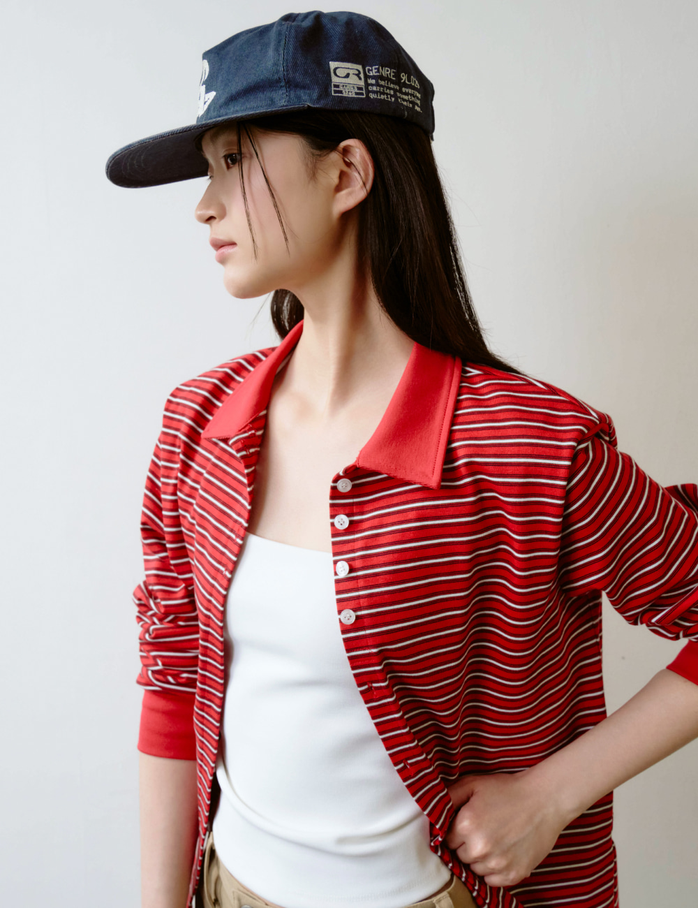 [GEN:RE] Any Way Pique Shirt Red