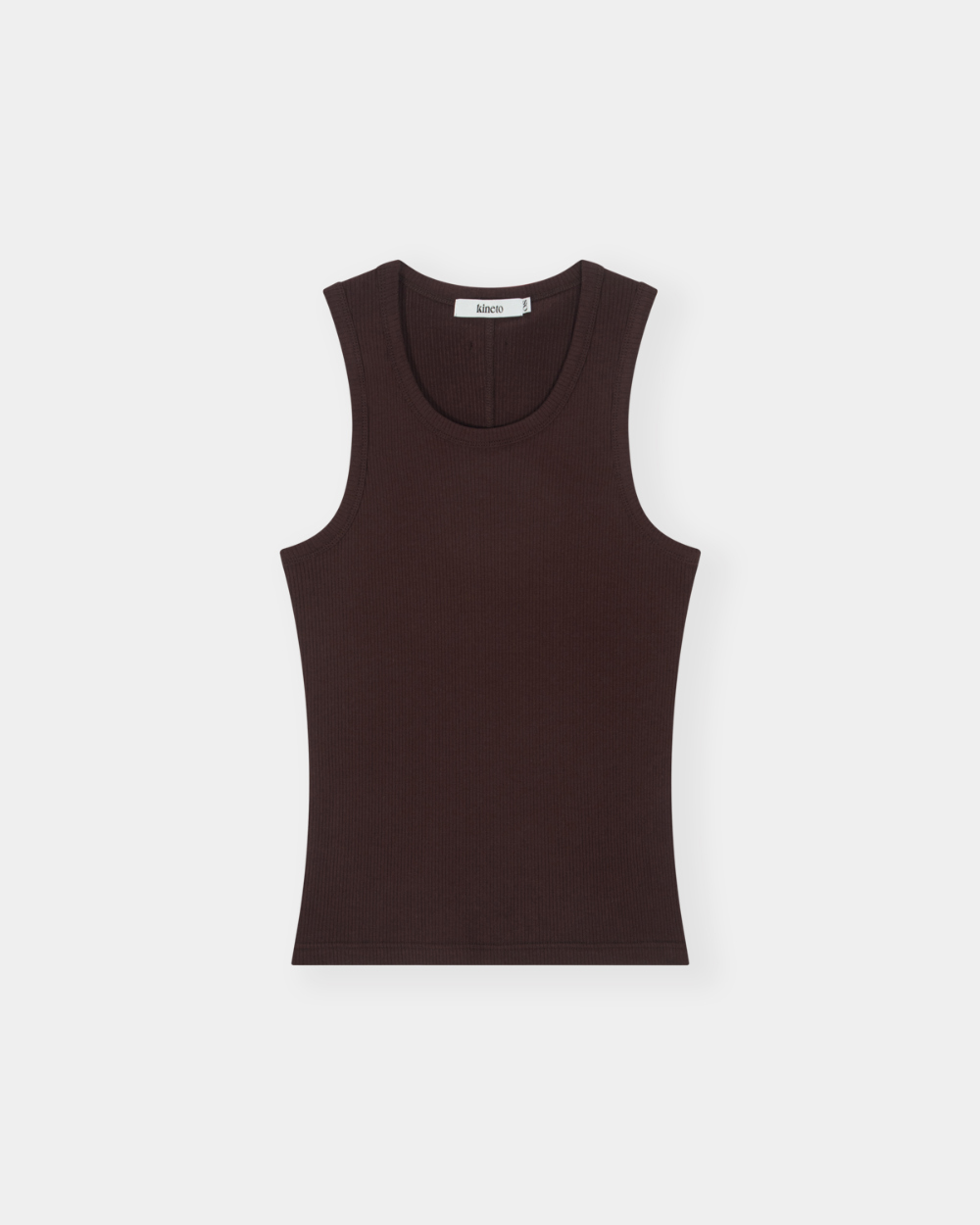 [kineto] Sleek Ribbed Sleeveless Top_Brown