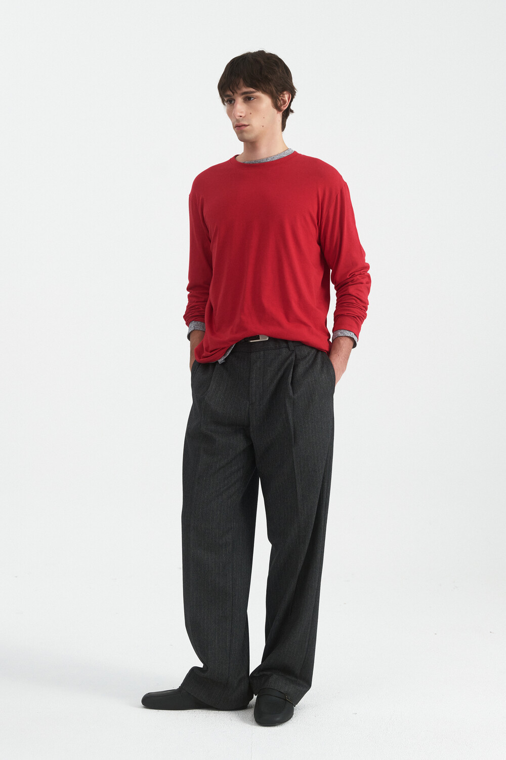 [WINDER] MODAL BLEND JERSEY TOP -RED