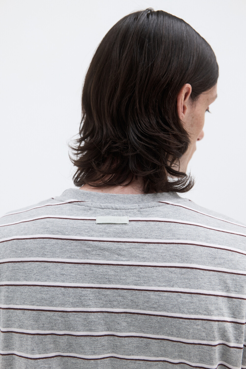 [WINDER] STRIPED COTTON TOP - BROWN / MELANGE