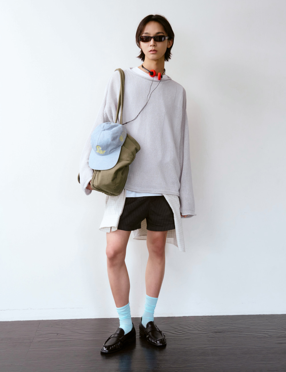 [GEN:RE] Canopy Mesh Knit Light Gray