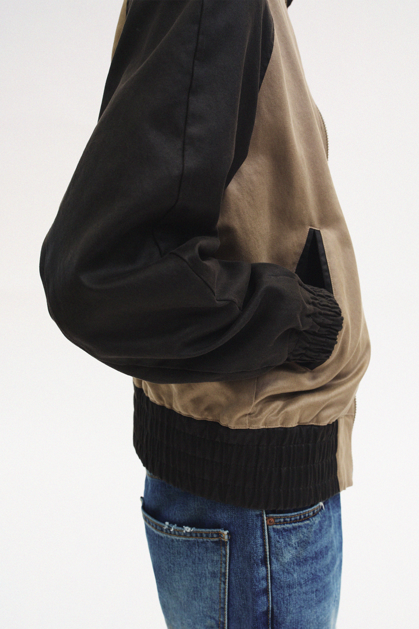 [SURFACE EDITION] CONTRAST ZIP UP JACKET BEIGE