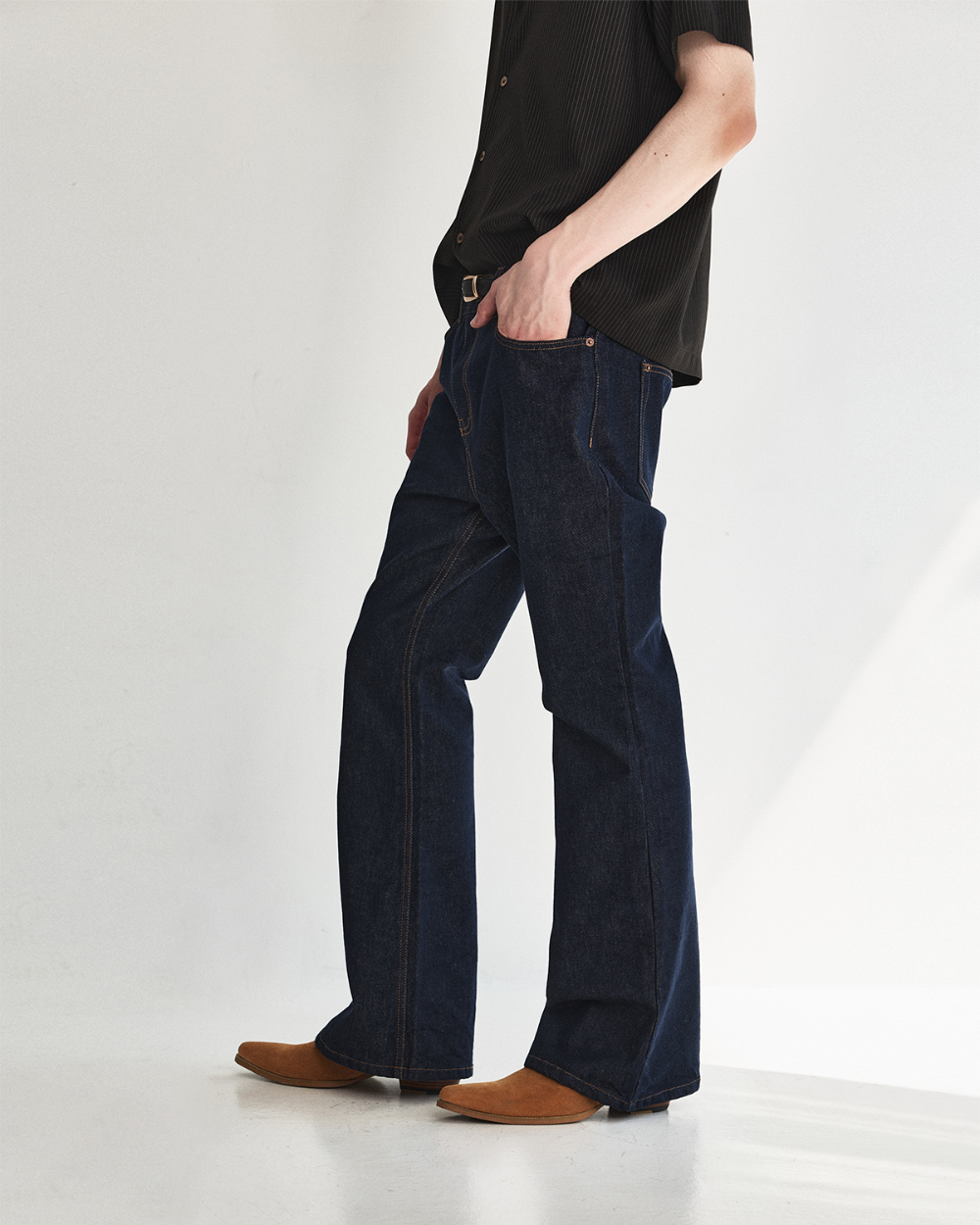 [kineto] Classic Selvedge Flare Denim Pants_Indigo Blue