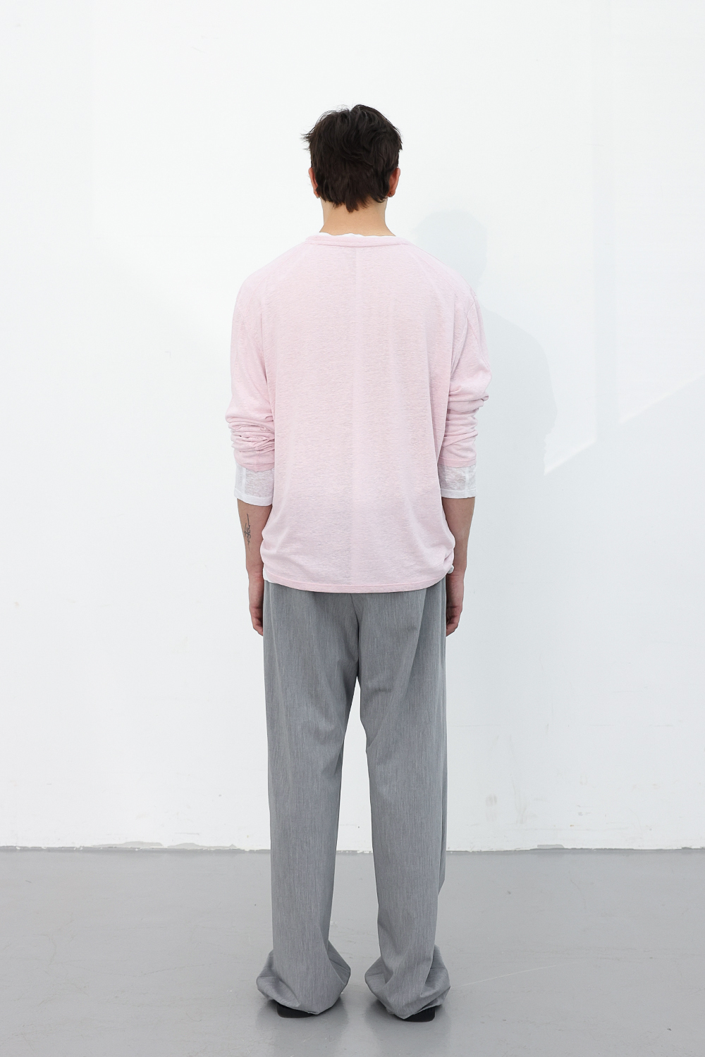 [ANYTIME LOREAK] CAMELLIA LAYERED TEE - WHITE/PINK