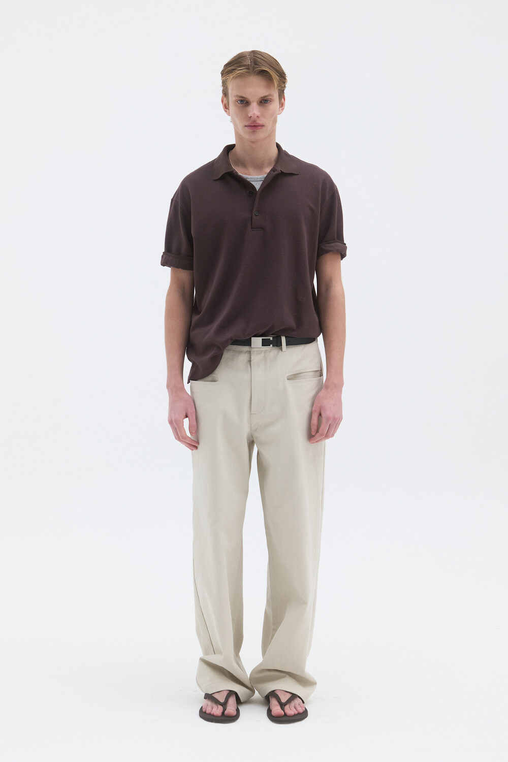 [WINDER] CLASSIC PIQUE TOP - VINTAGE BROWN