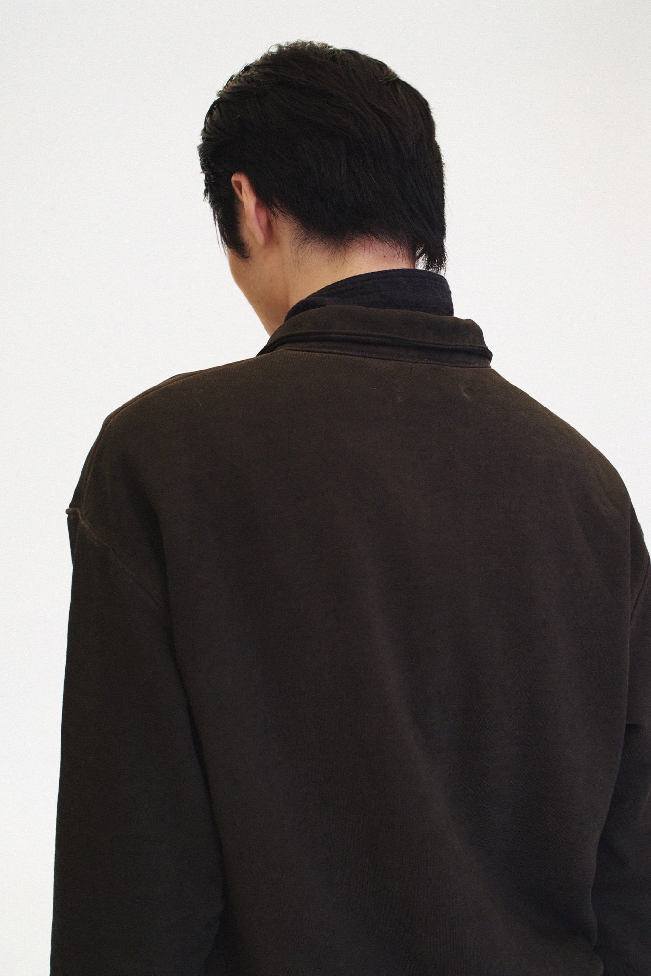 [SURFACE EDITION] OVERDYED HALF ZIP SWEAT CHARCOAL