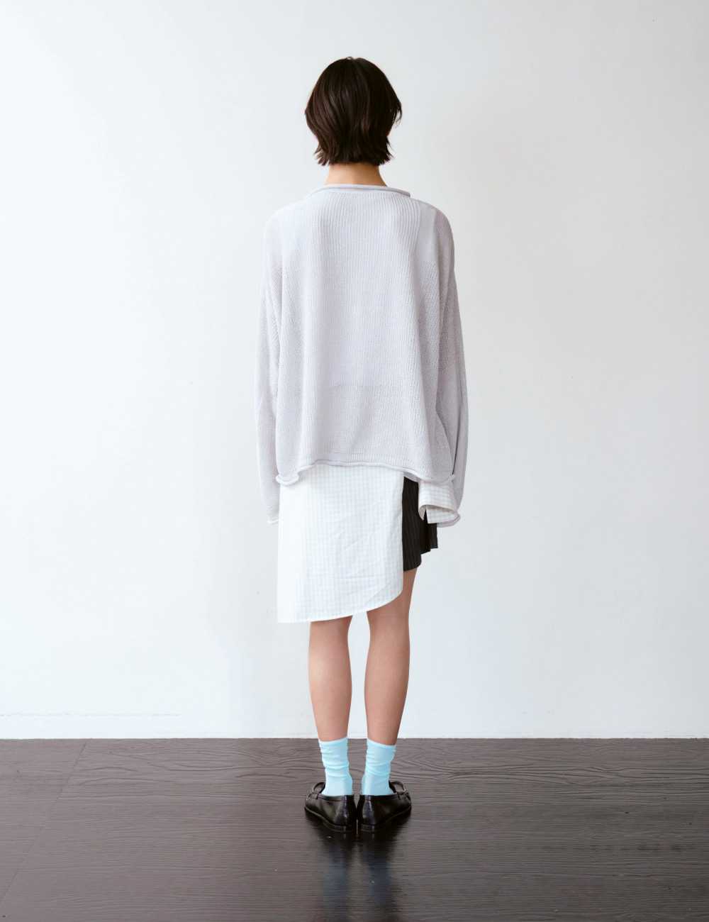 [GEN:RE] Canopy Mesh Knit Light Gray