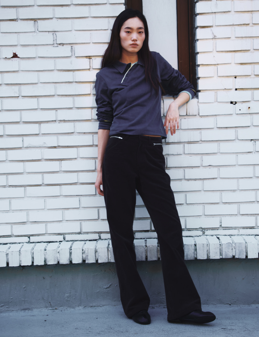 [GEN:RE] Pivot Tape Polo Shirt Navy