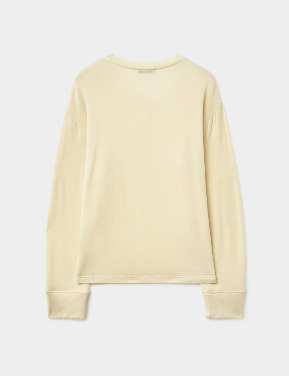 [GEN:RE] Pinched Neck Cut and Sew Wool Knit Light Yellow