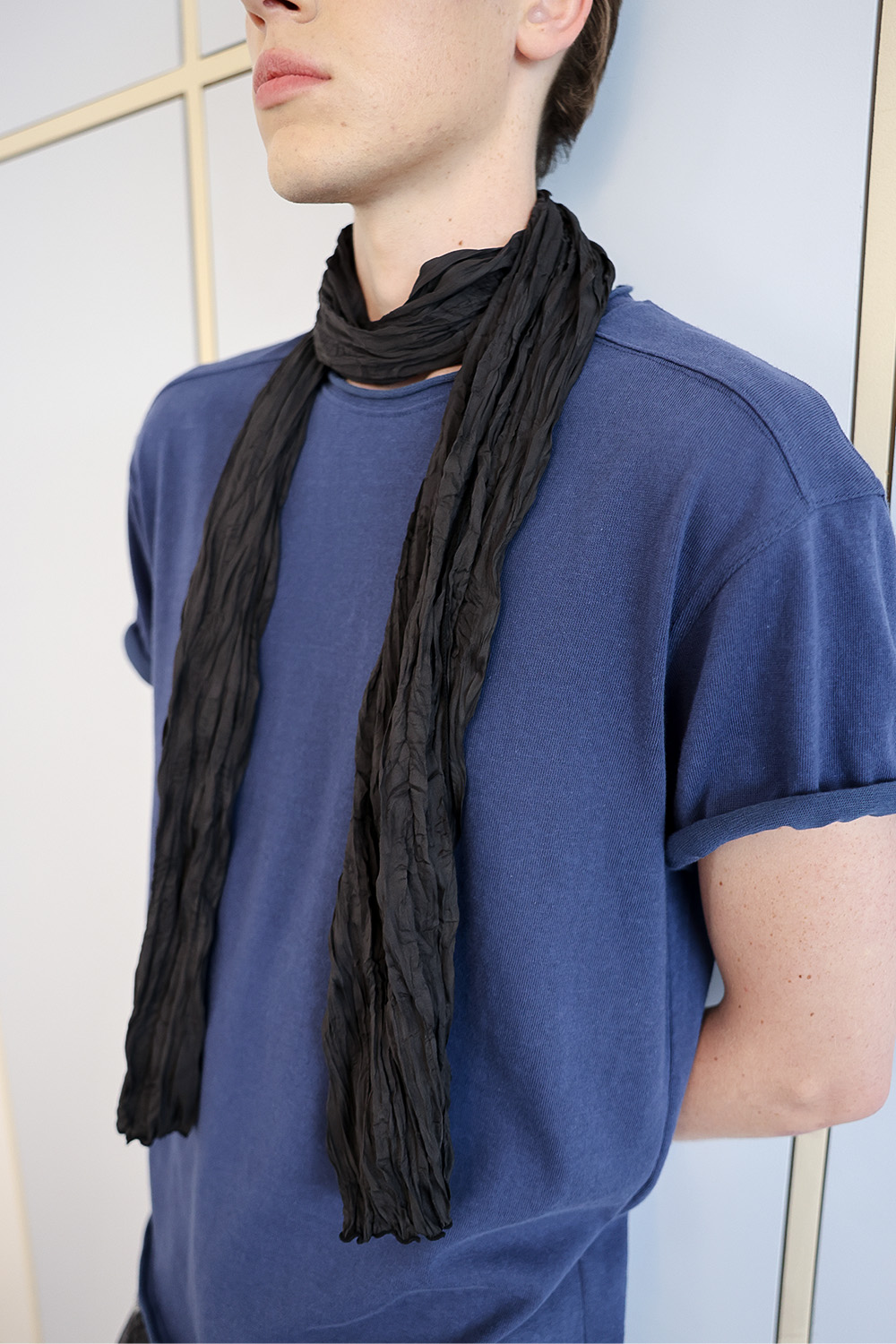 [ANYTIME LOREAK] AGAVE WRINKLE SCARF - BLACK