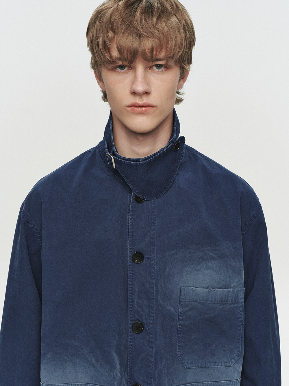 [HEUTE] CONTRAST COLLAR FIELD JACKET (NAVY)