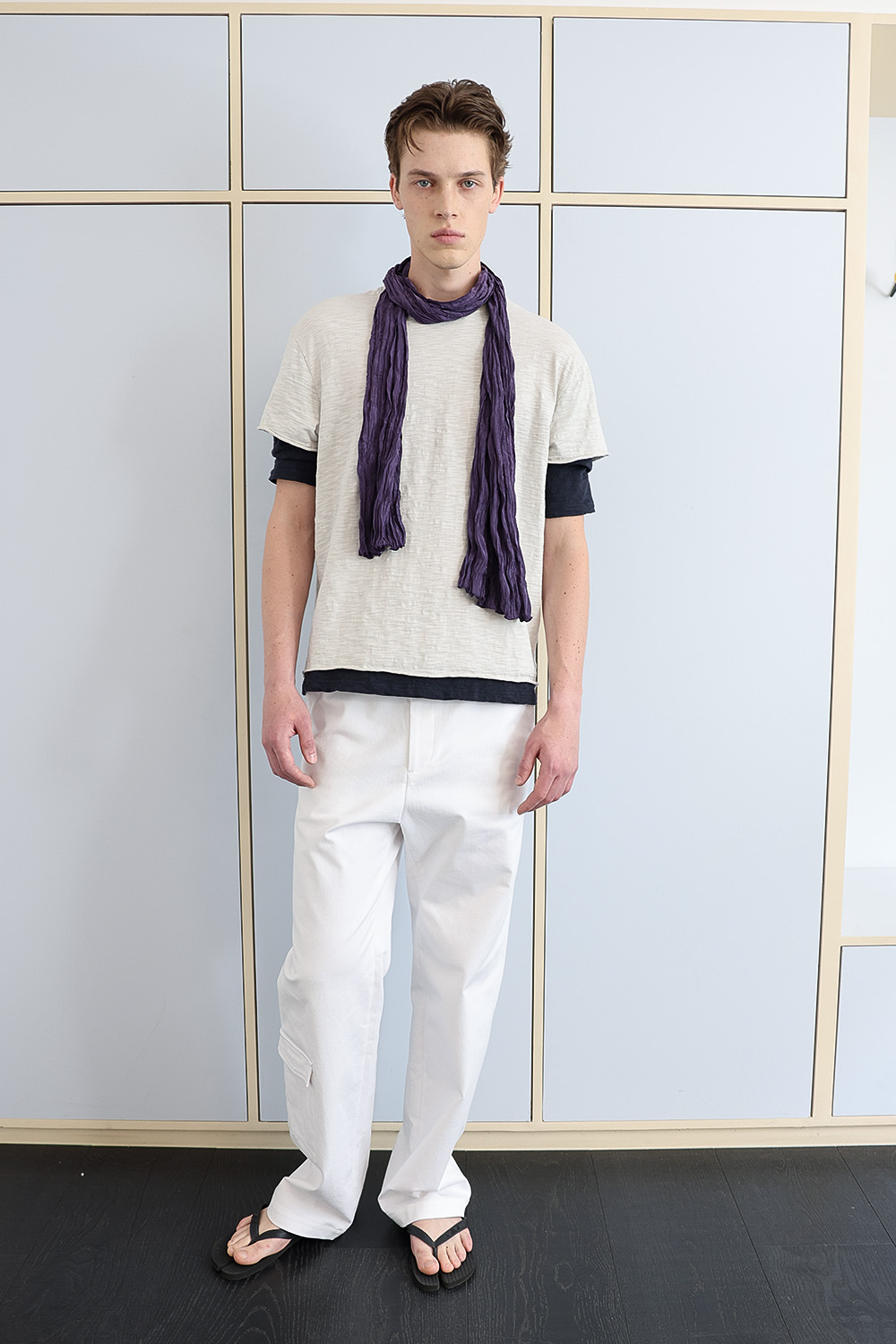 [ANYTIME LOREAK] AGAVE WRINKLE SCARF - PURPLE
