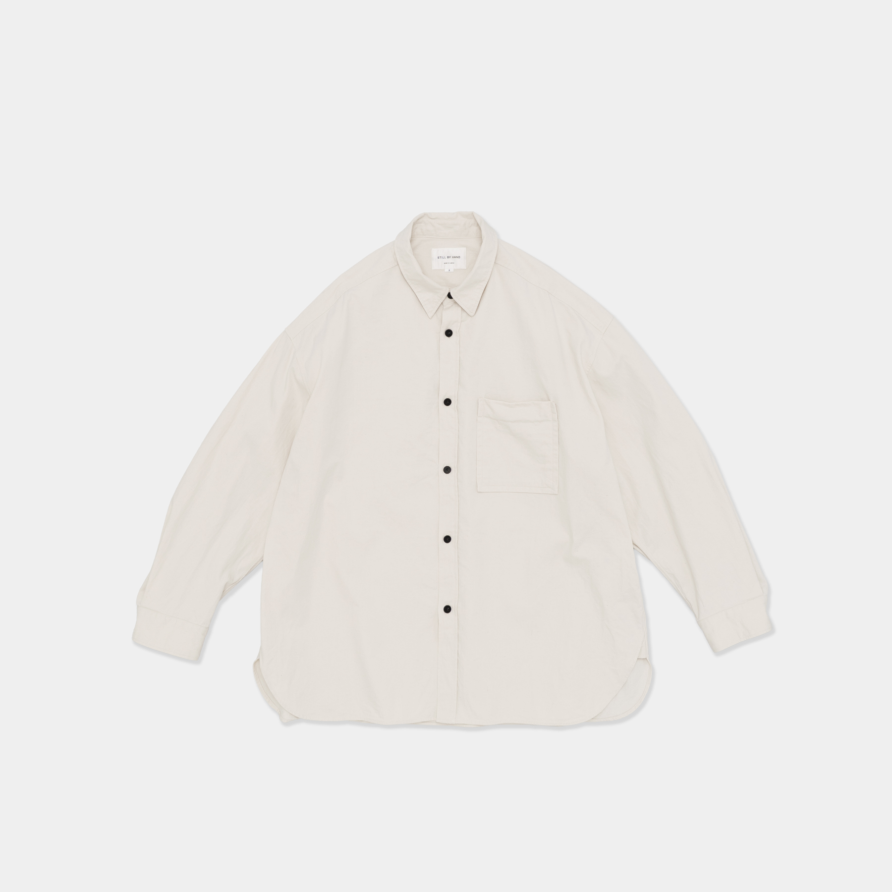 [STILL BY HAND] SH01263OS - Silk nep over shirt CHARCOAL