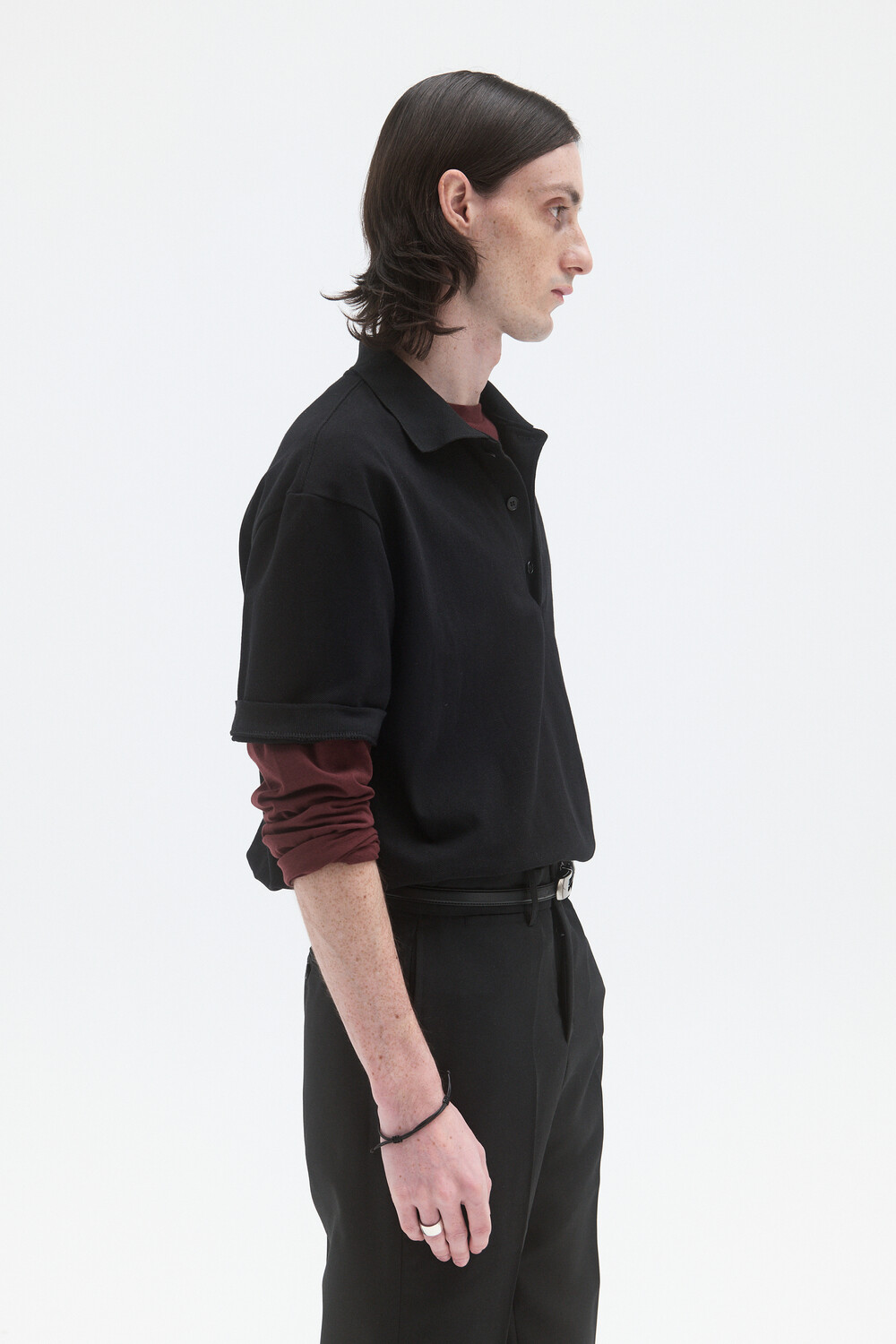 [WINDER] CLASSIC PIQUE TOP - BLACK