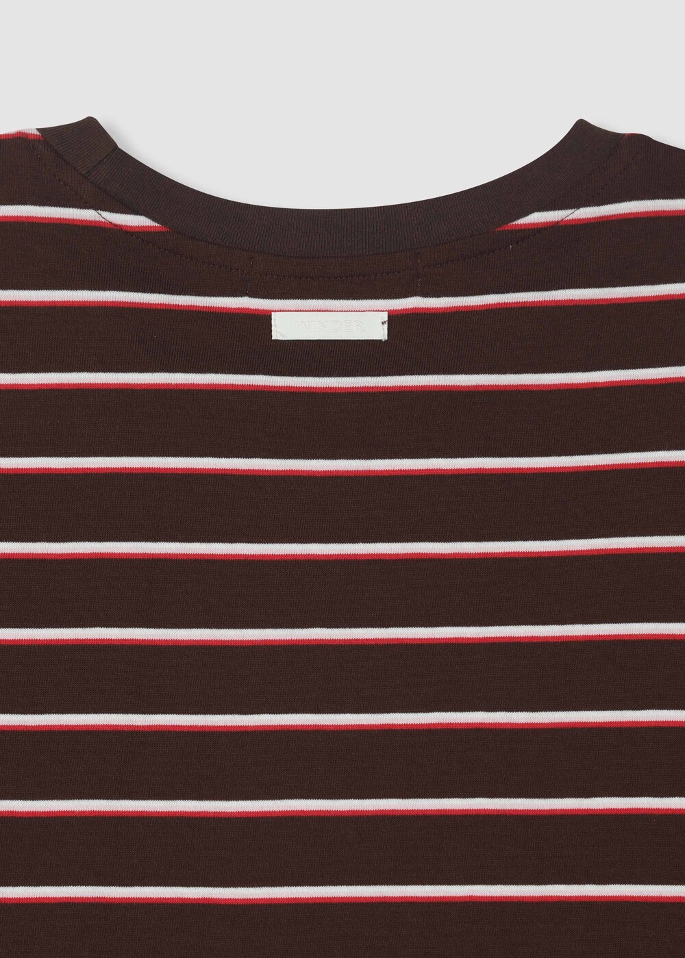 [WINDER] STRIPED COTTON TOP - BURGUNDY BROWN