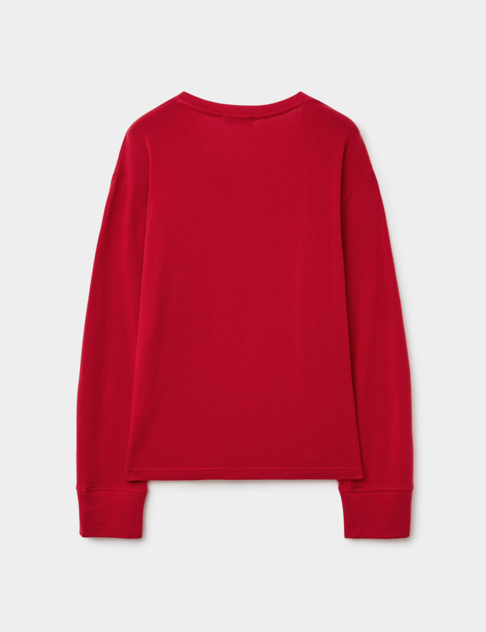 [GEN:RE] Pinched Neck Cut and Sew Wool Knit Red